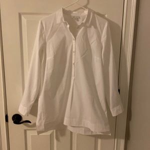 never worn J Jill white half-button up shirt